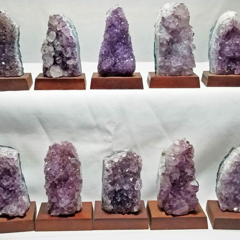 Amethyst on Wood Base