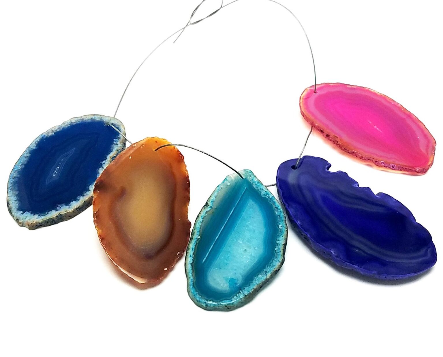 Drilled Agate Slices (100 pcs. per pkg.)