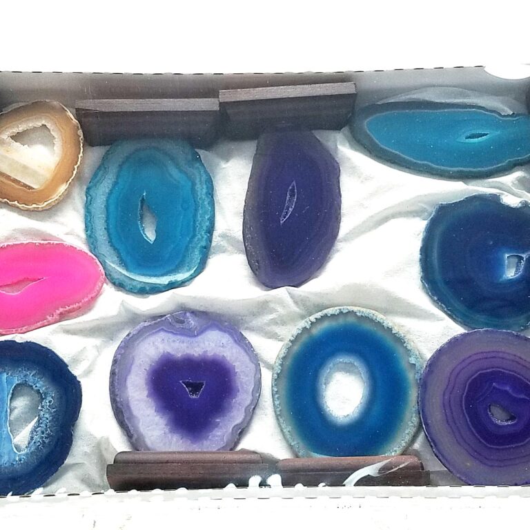 #1 Agate Thin Slices on Wood Base