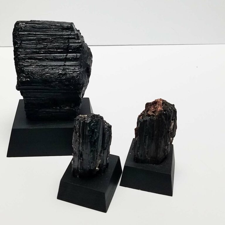 Black Tourmaline on Wood Base