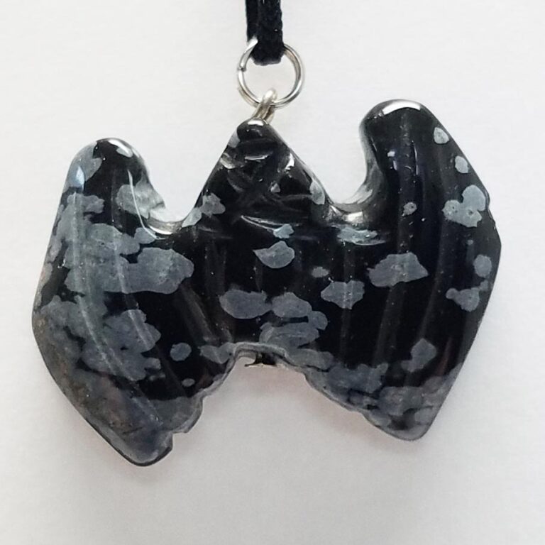 Carved Gemstone Necklace: Bat