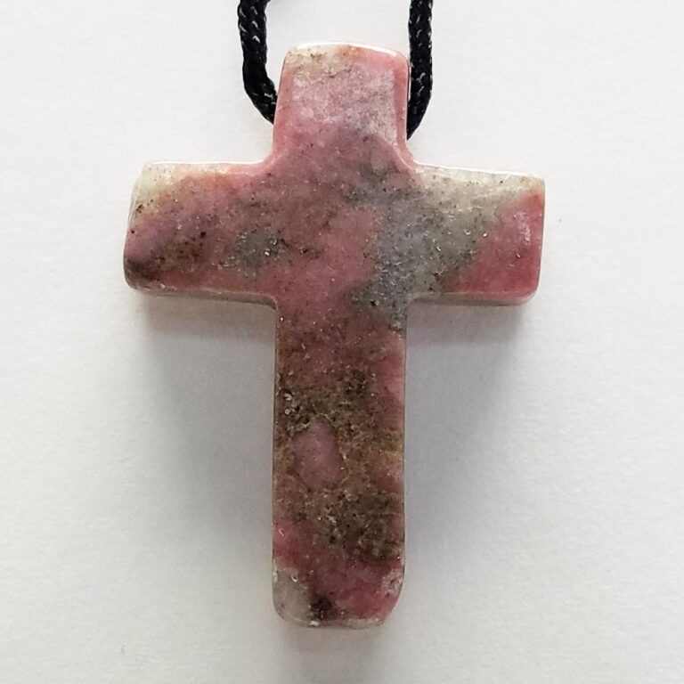 Carved Gemstone Necklace: Cross