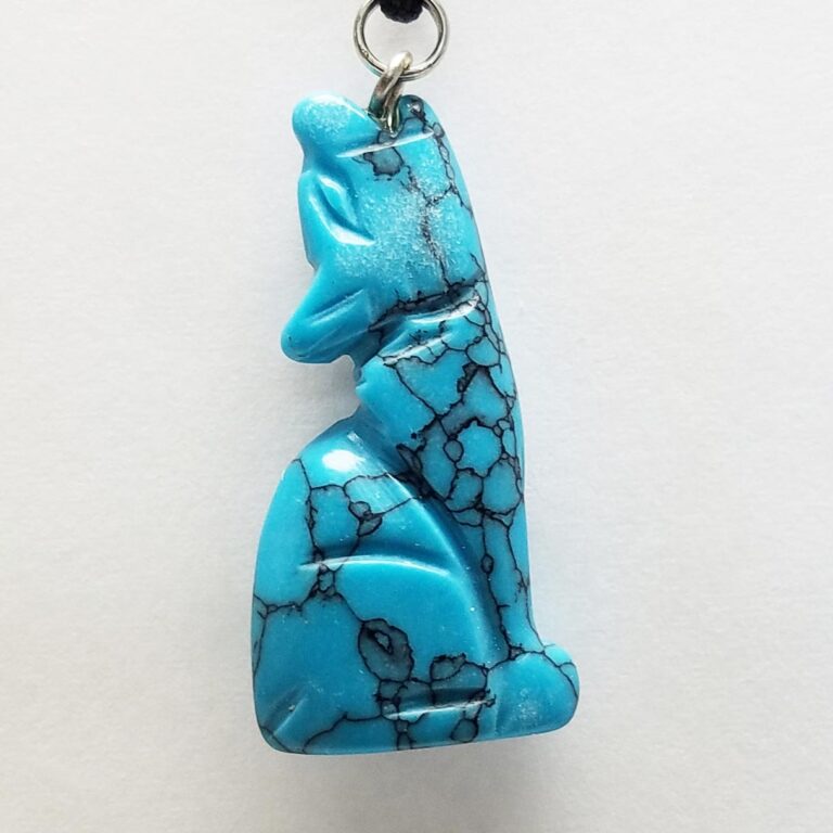 Carved Gemstone Necklace: Coyote