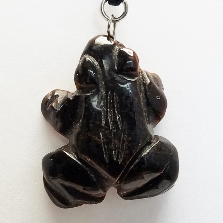 Carved Gemstone Necklace: Frog