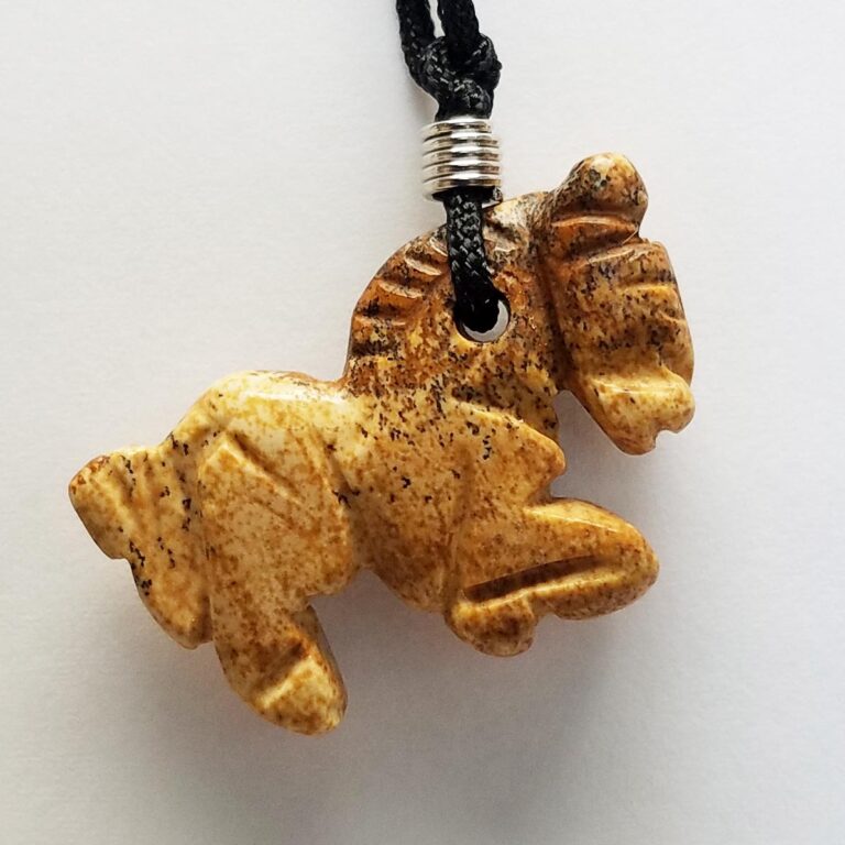Carved Gemstone Necklace: Horse