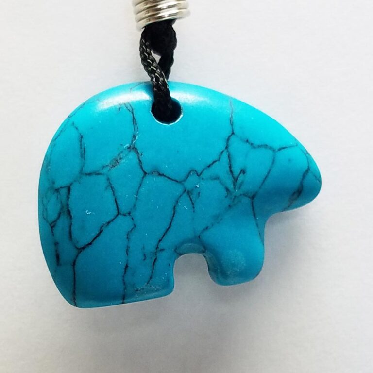 Carved Gemstone Necklace: Zuni Bear