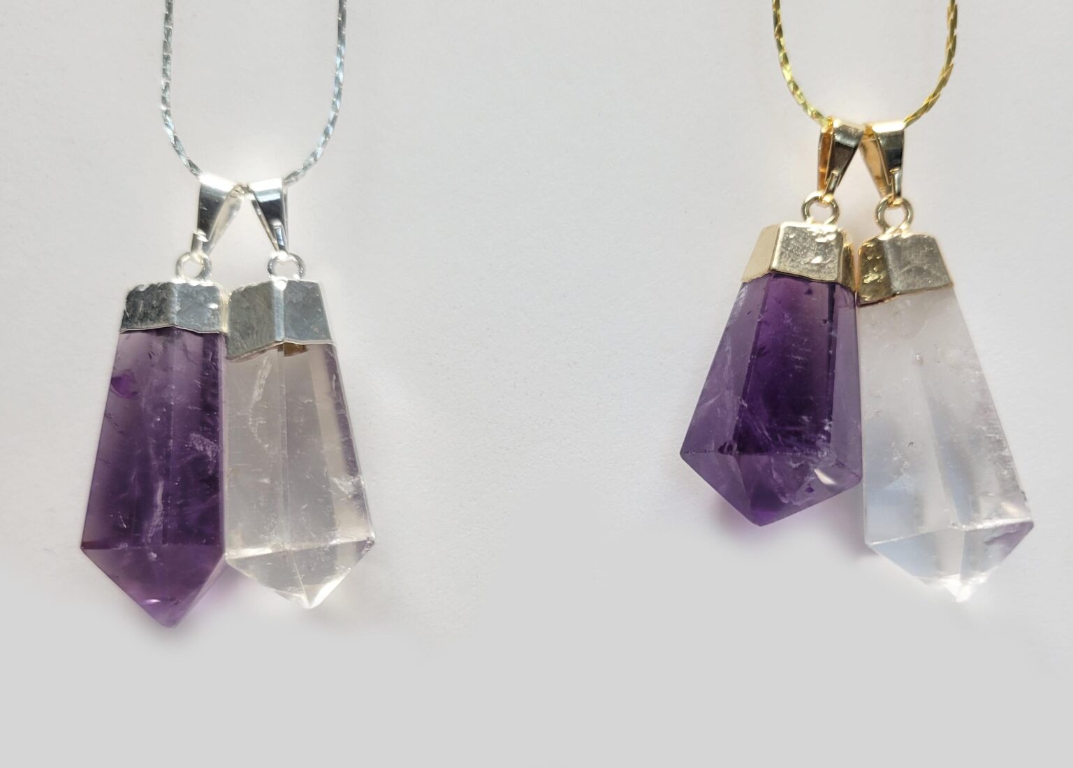 Plated Crystal Point Pendant