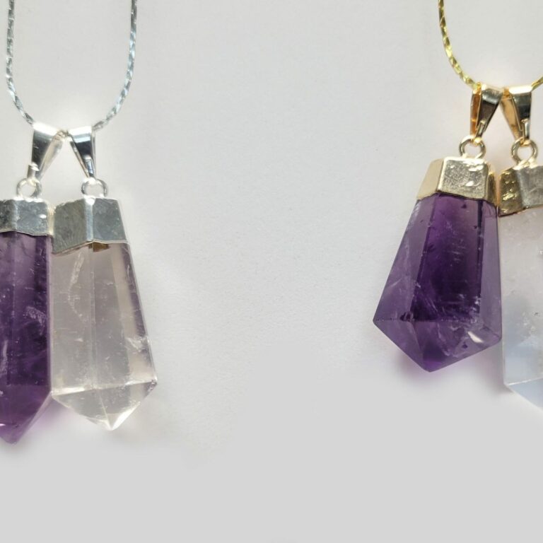 Plated Crystal Point Pendant