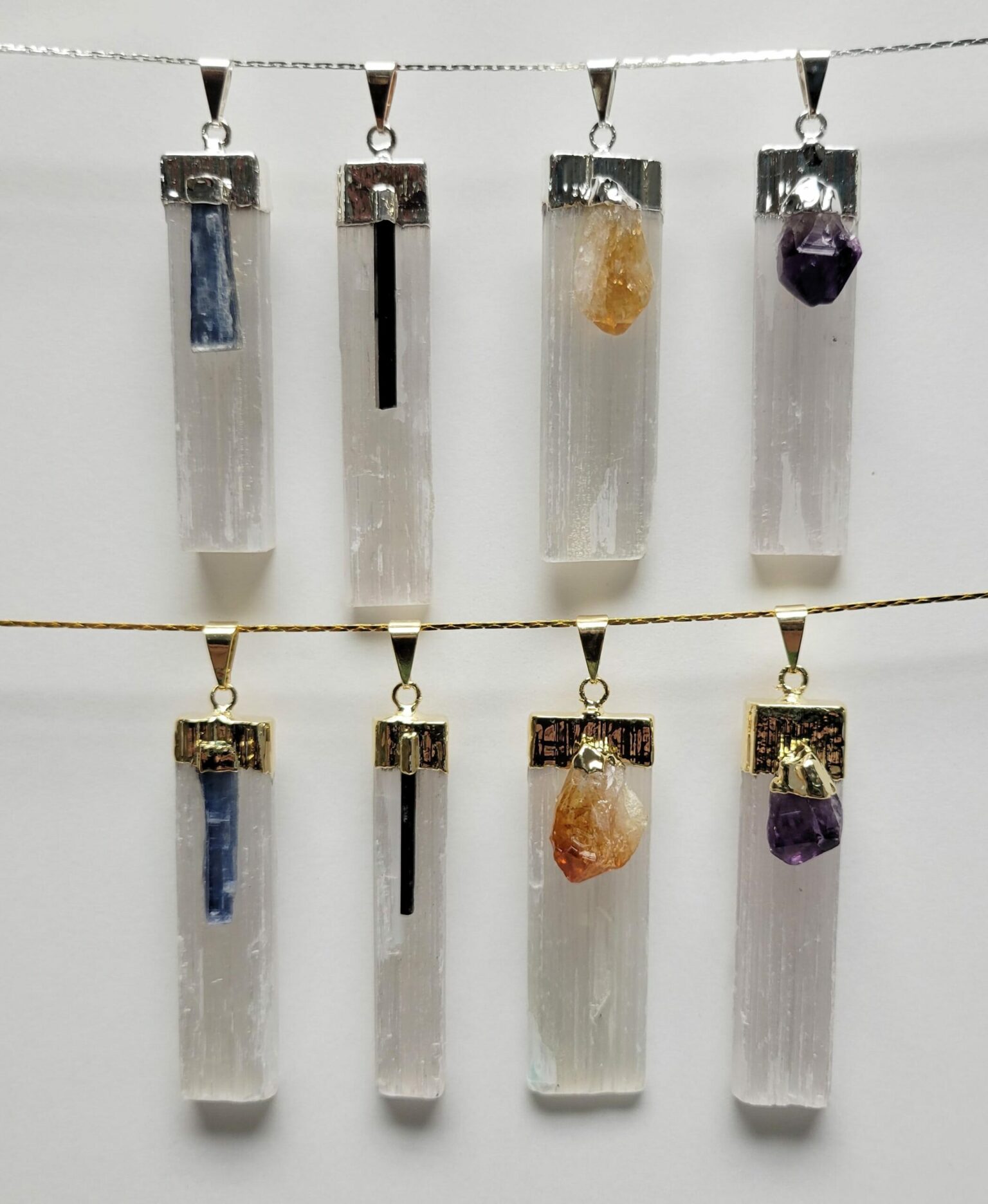 Selenite Pendant with Mineral Accents