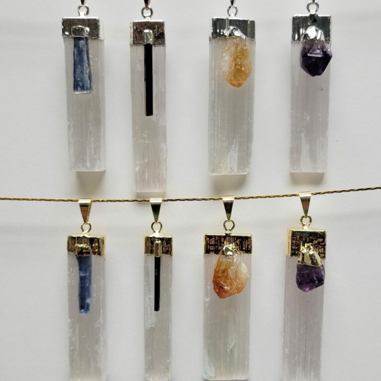 Selenite Pendant with Mineral Accents