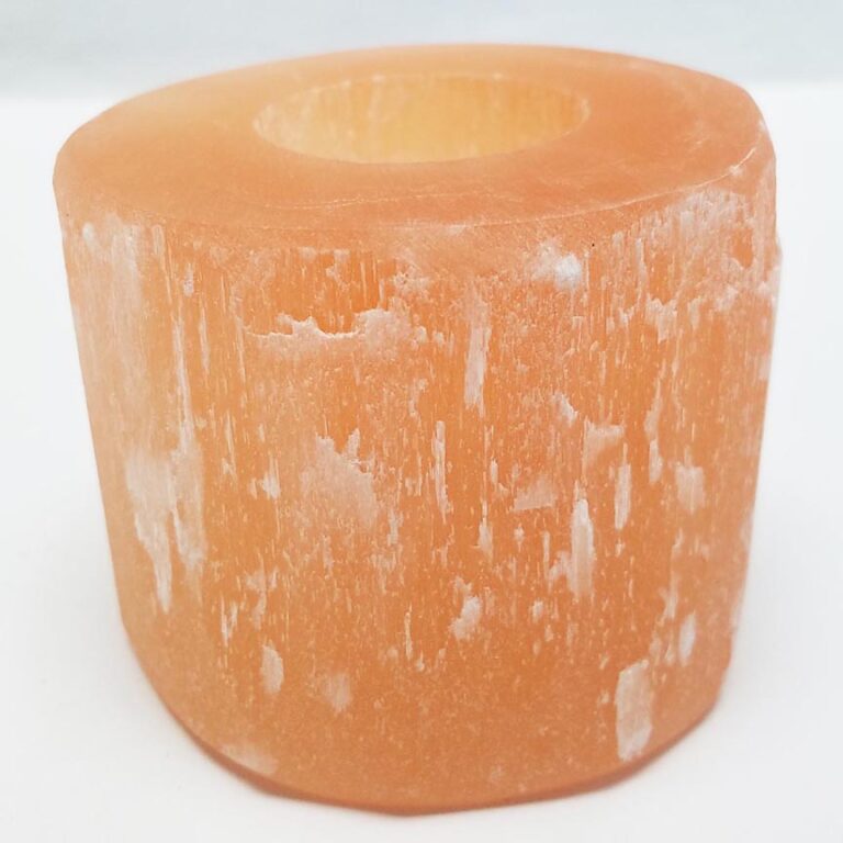 Orange Selenite Candleholder Round