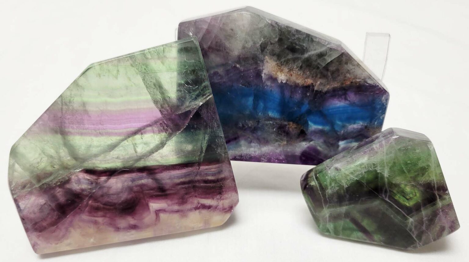 Polished Rainbow Fluorite Slab