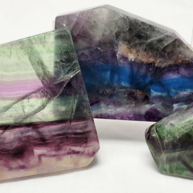 Polished Rainbow Fluorite Slab