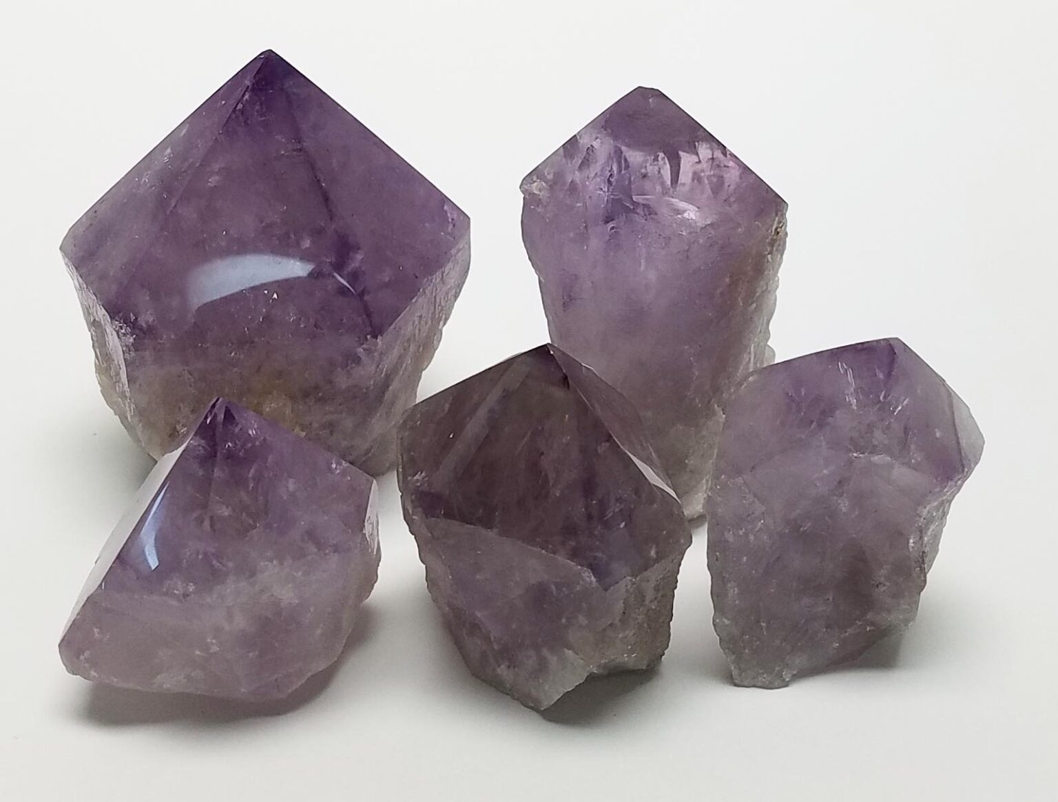 Amethyst Crystal Points with Natural Sides