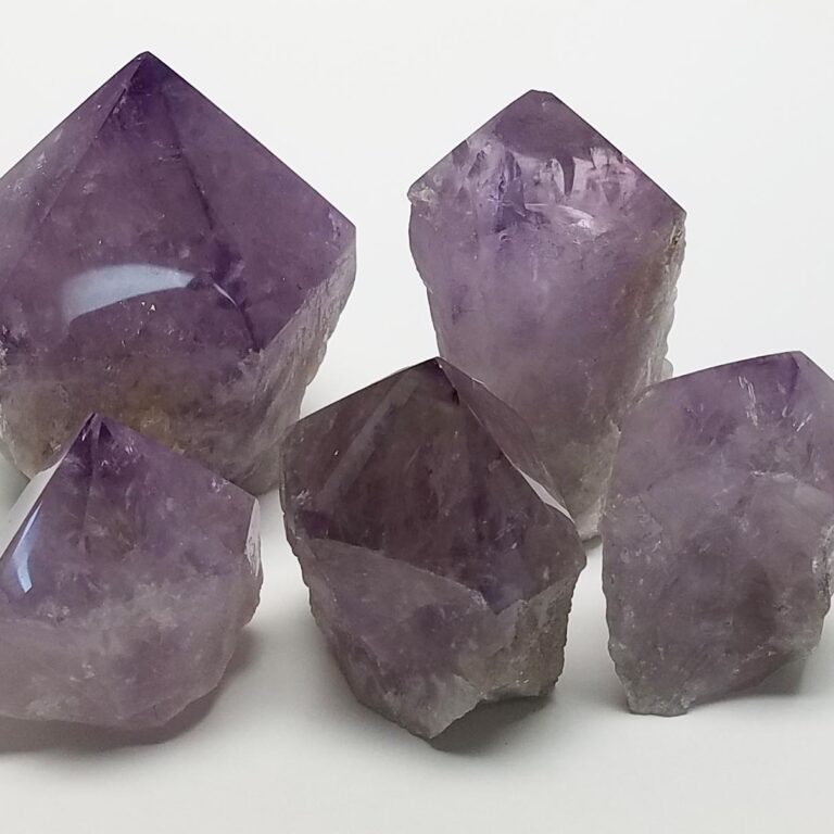 Amethyst Crystal Points with Natural Sides