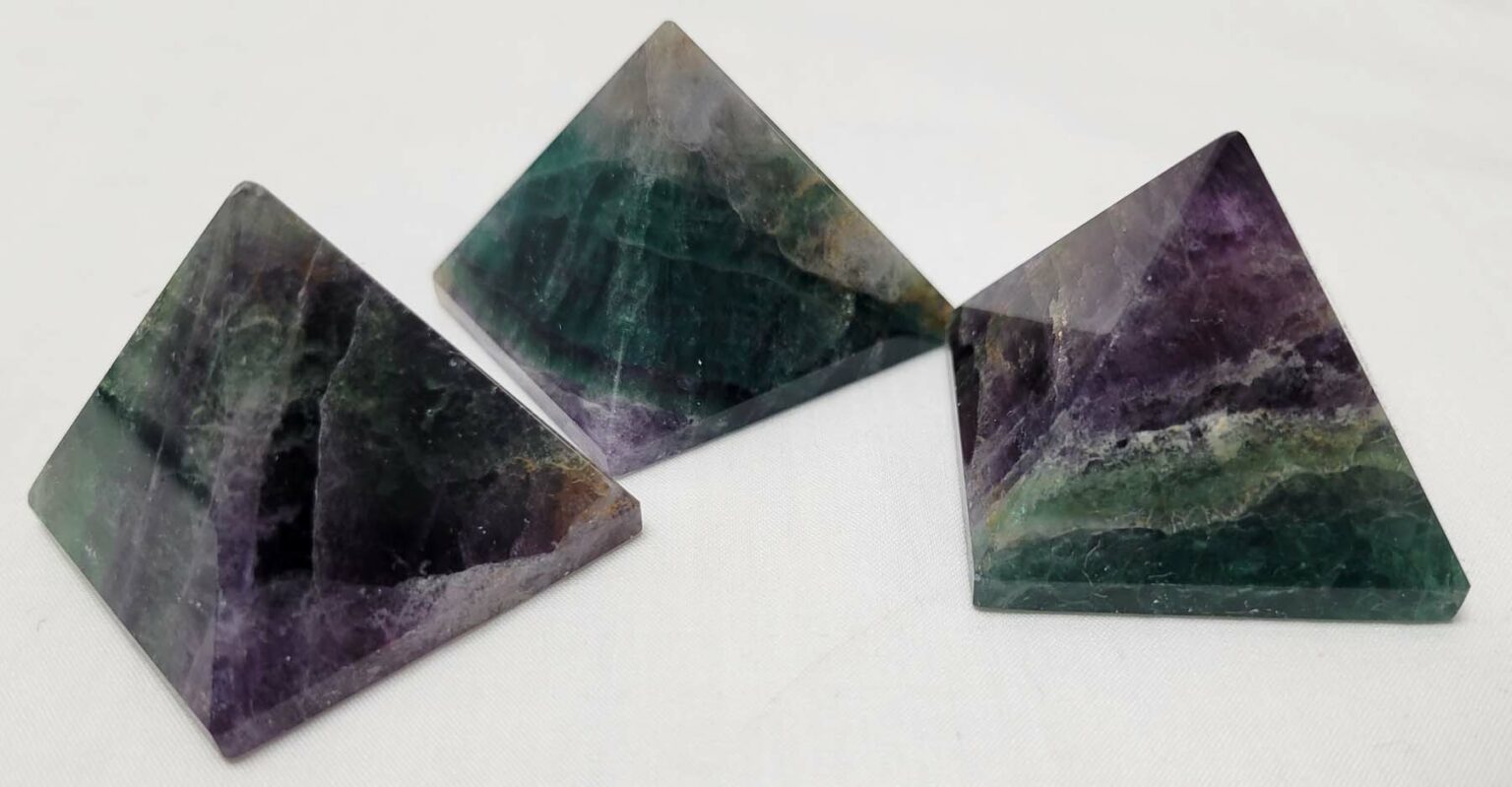 Rainbow Fluorite Pyramids
