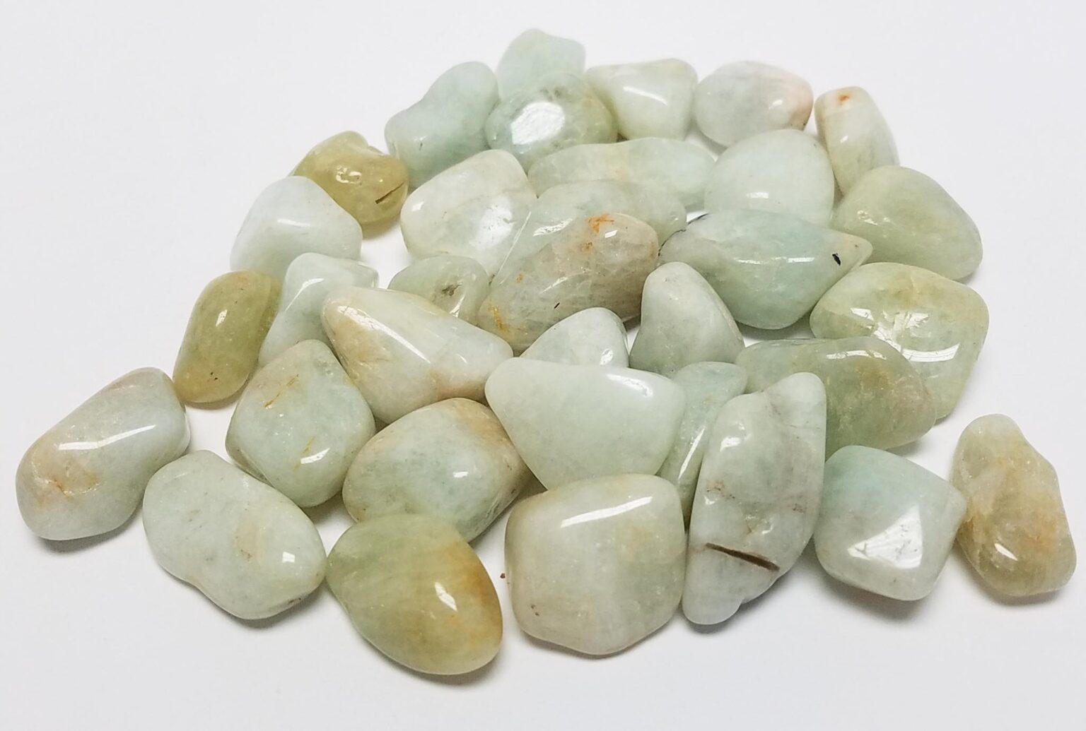 Aquamarine Tumbled Stone, A-Grade