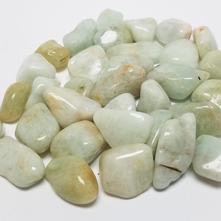 Aquamarine Tumbled Stone, A-Grade