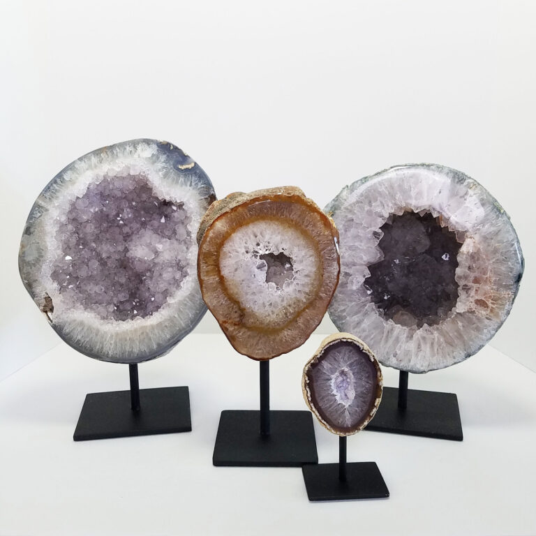 Agate Geode on Metal Stand