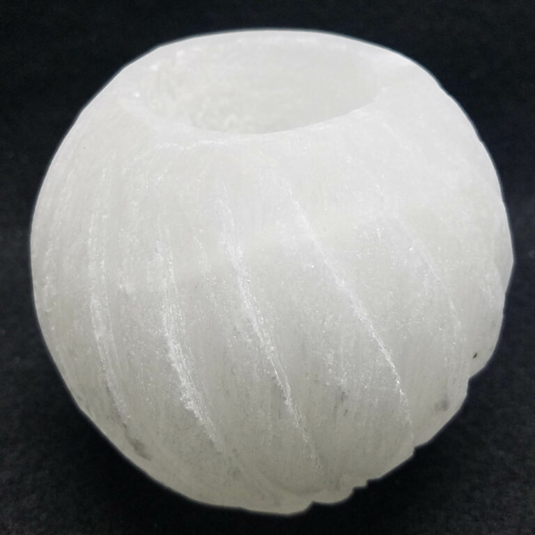 White Selenite Swirl Candleholder