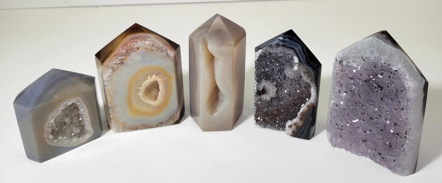 Polished Agate Point with Geode