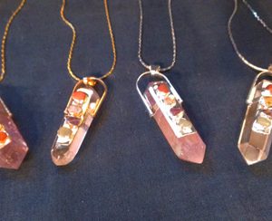 Plated Chakra Crystal Pendant