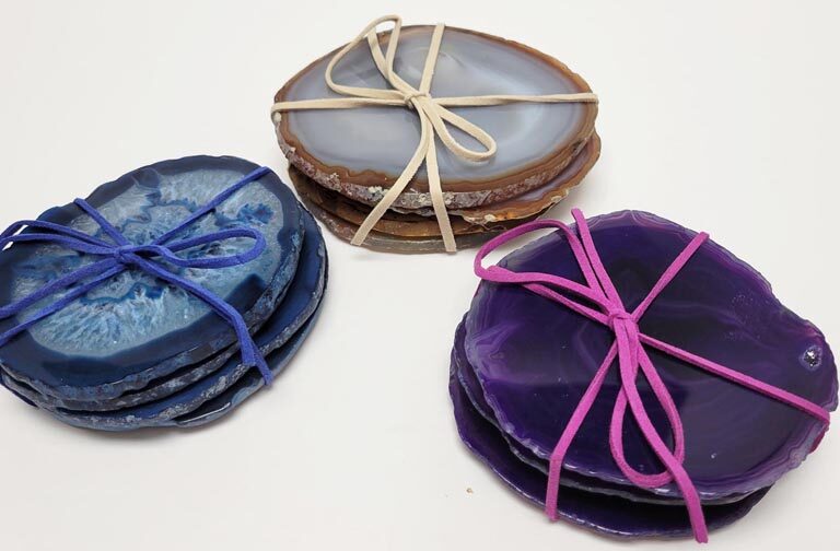 Agate Thin Slice Coaster Set