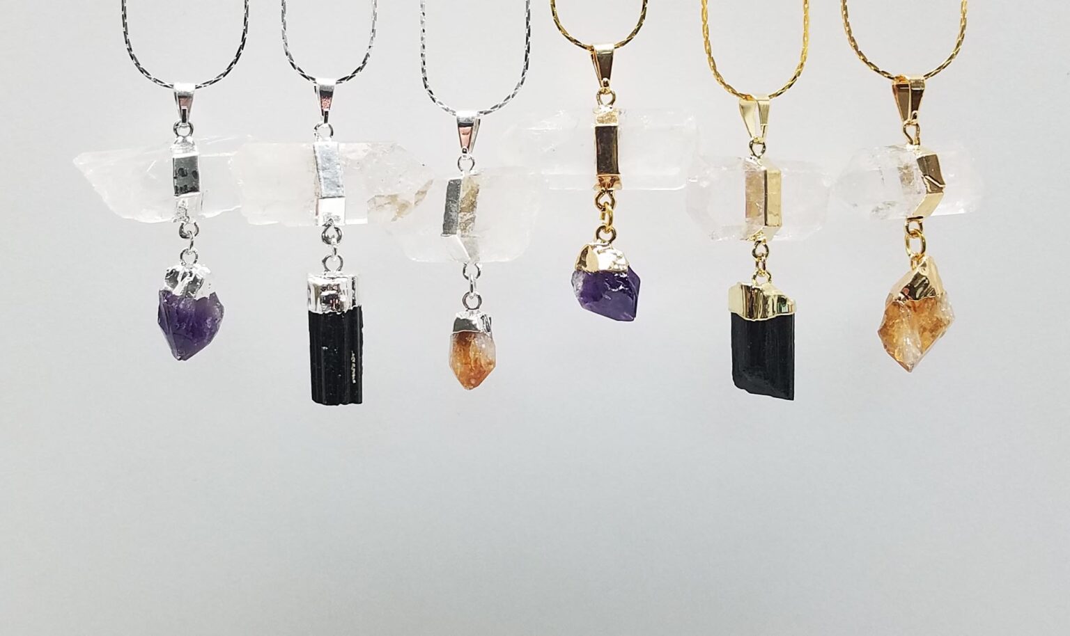 Gold or Silver Plated Pendant w/Quartz