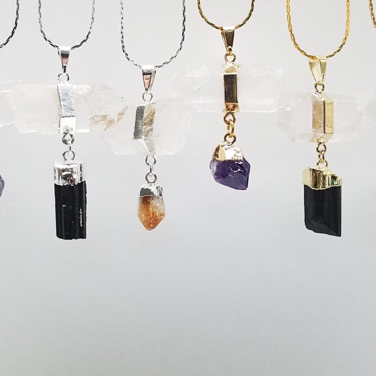 Gold or Silver Plated Pendant w/Quartz