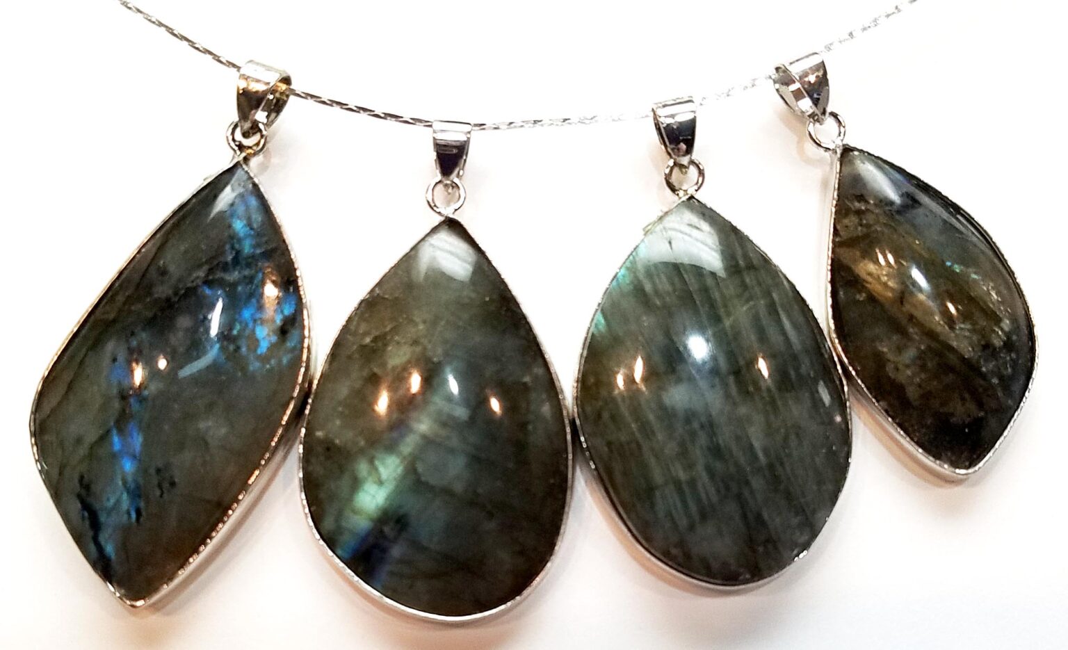 Silver Plated Labradorite Pendant