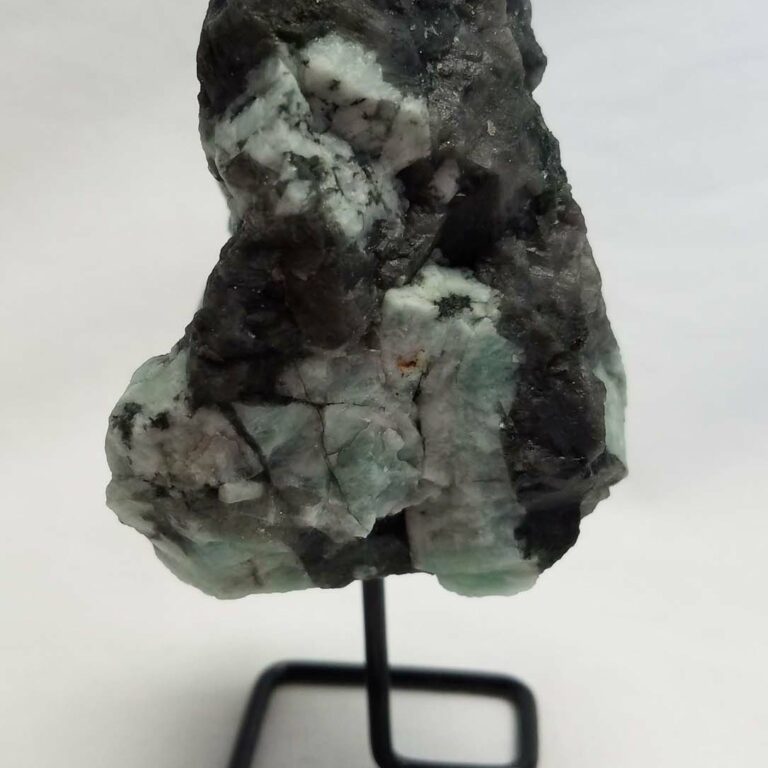 Emerald Cluster on Metal Stand