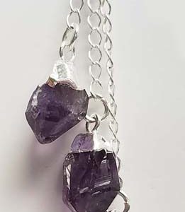 Plated Amethyst Point Dangle