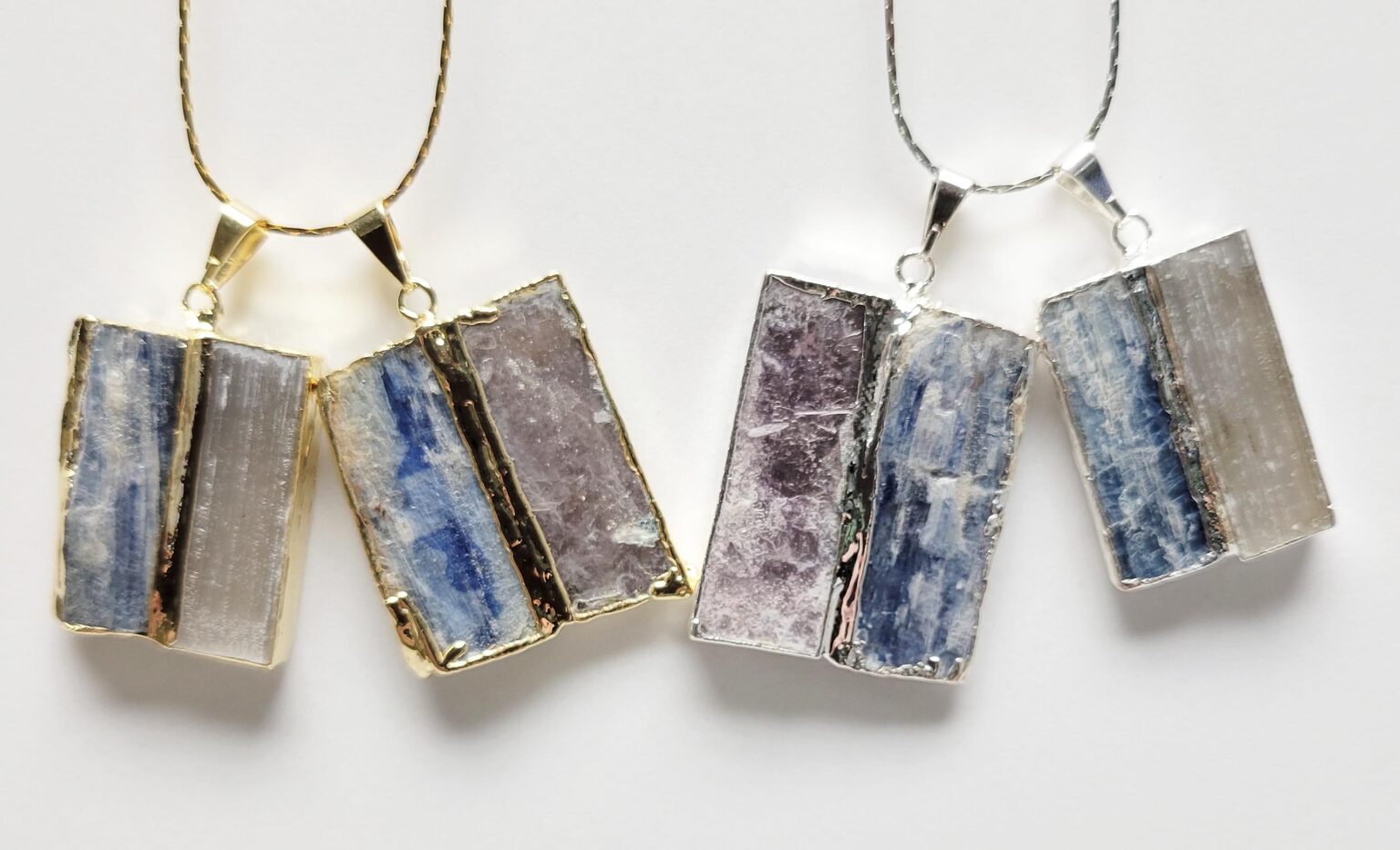 Blue Kyanite Pendant w/Lepidolite or Selenite