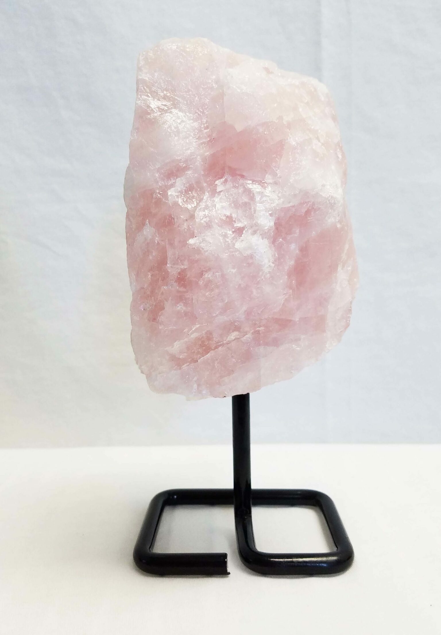 Rose Quartz on Metal Stand