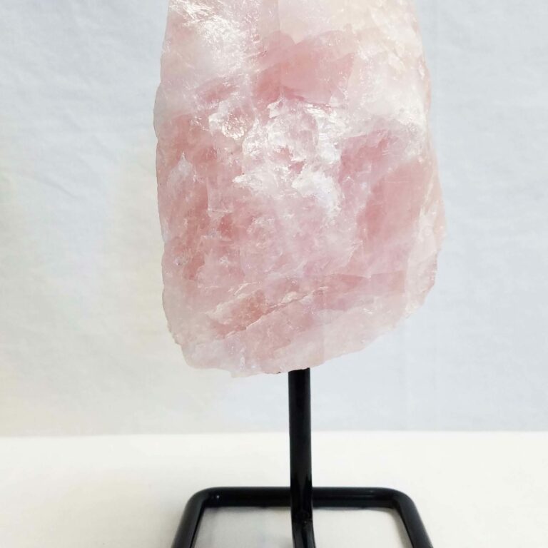 Rose Quartz on Metal Stand