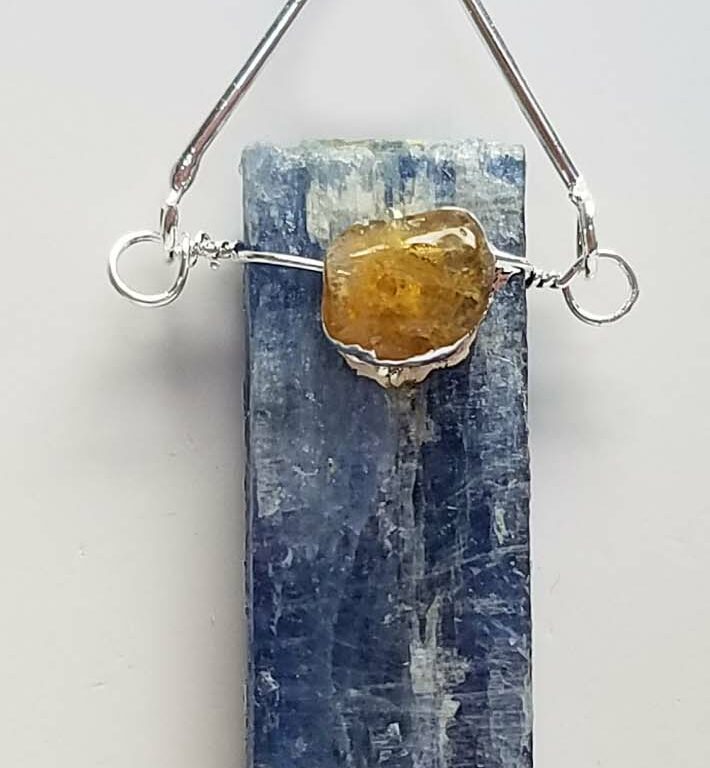 Plated Blue Kyanite w/Citrine Pendant