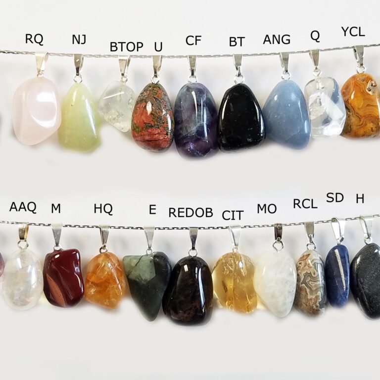 Silver Plated Tumbled Stone Pendants