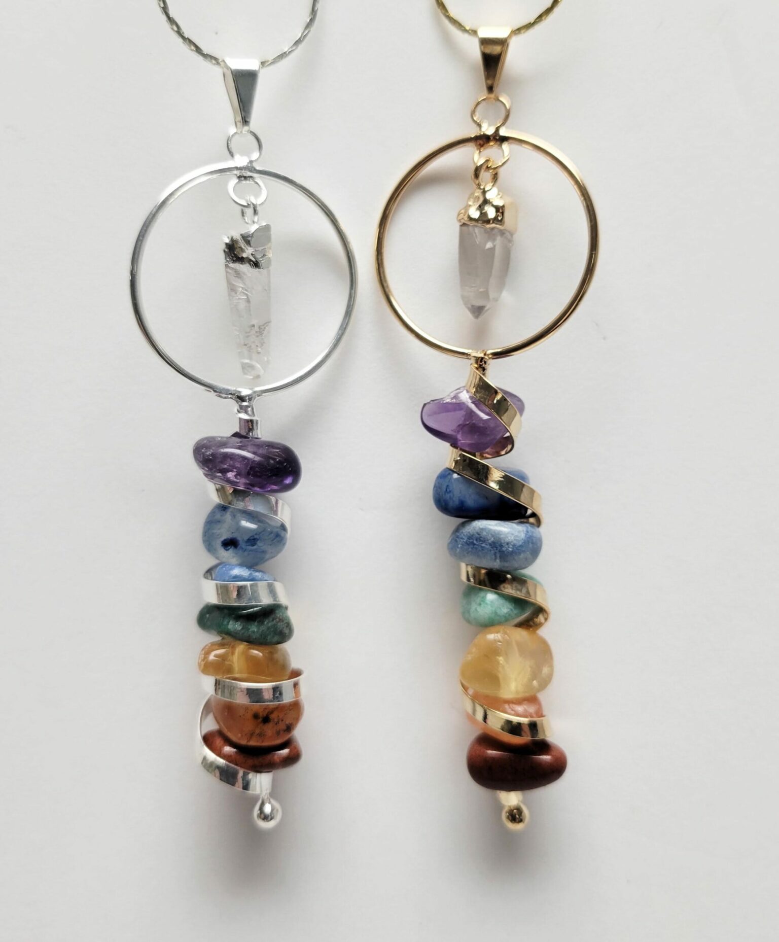 Plated Multi Stone Chakra Pendant