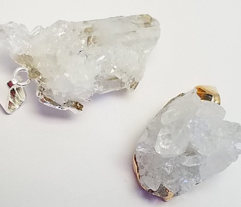 Plated Quartz Cluster Pendant