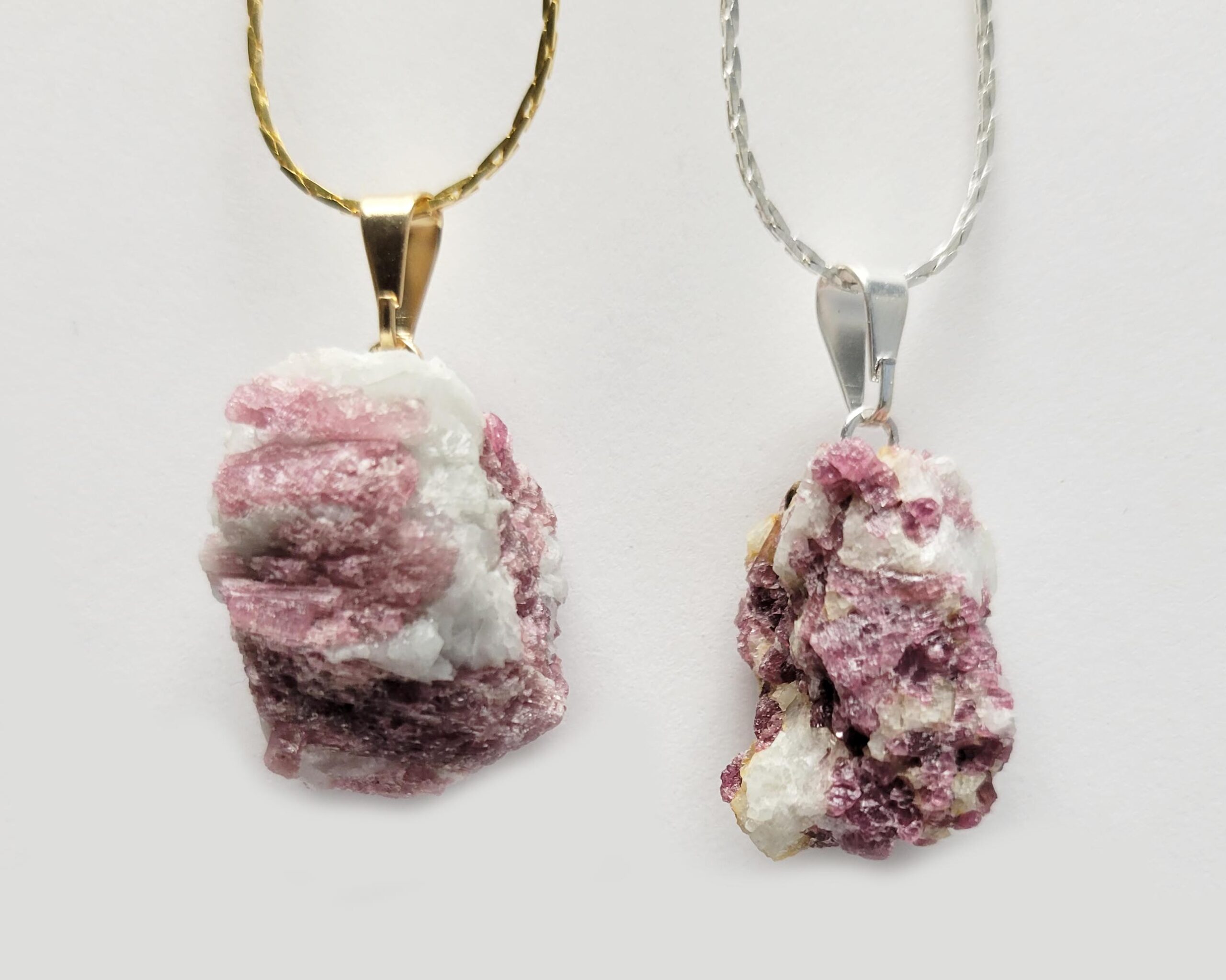 Plated Pink Tourmaline Pendant - Pikes Peak Rock Shop