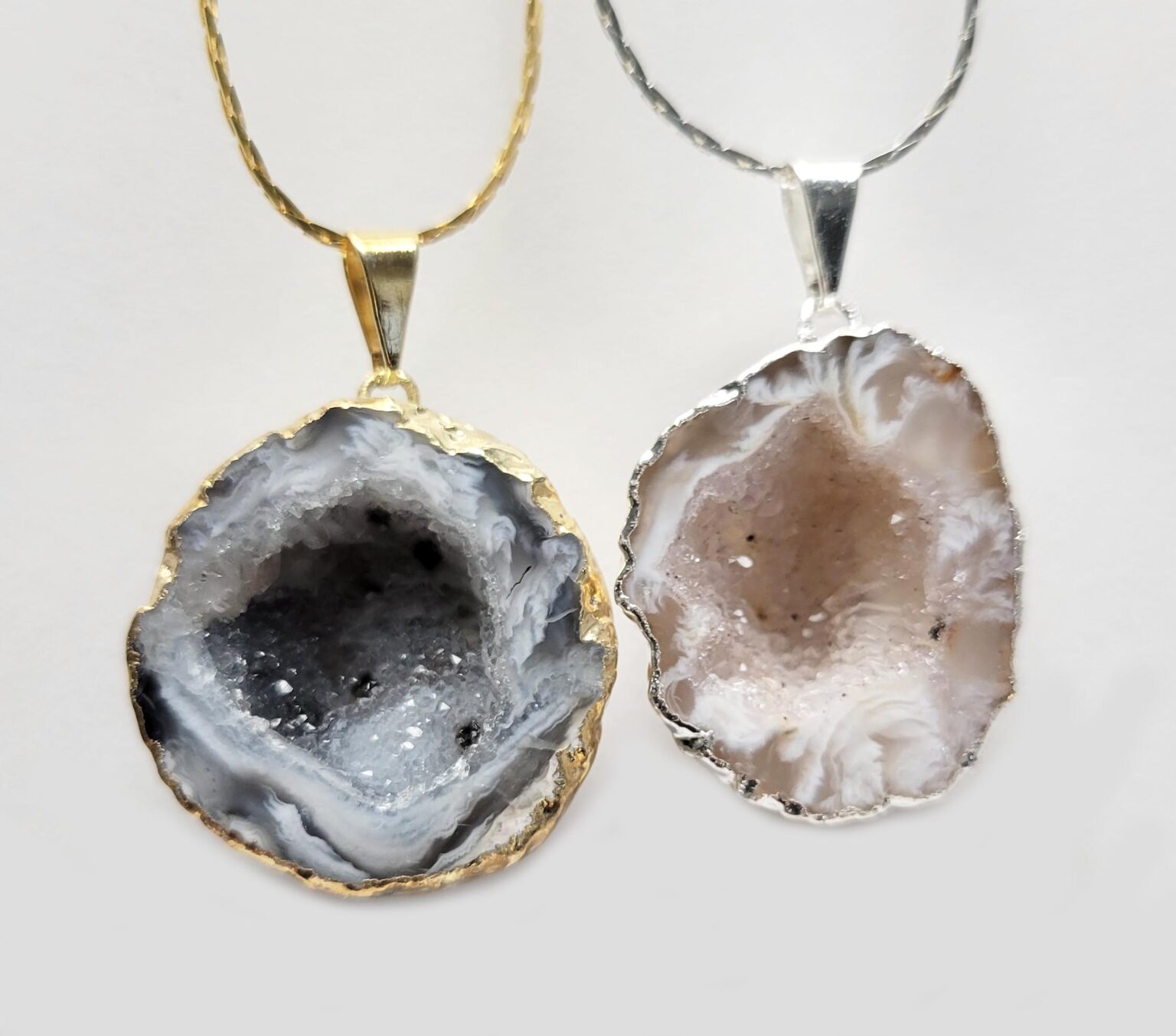Plated Rough Agate Geode Half