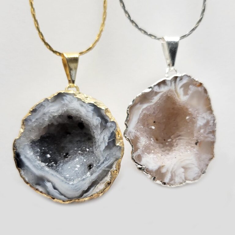 Plated Rough Agate Geode Half