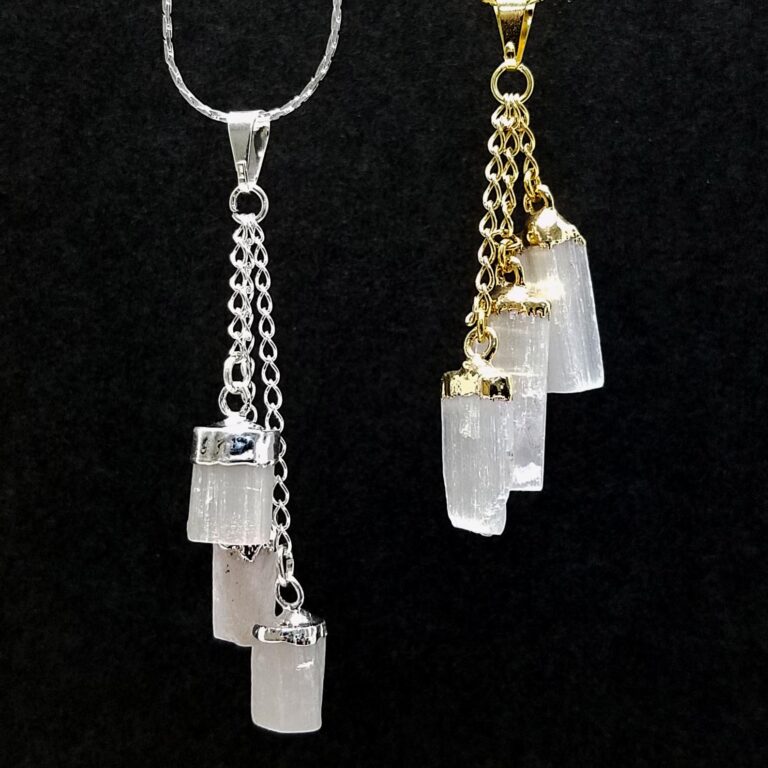 Plated Triple Selenite Dangle