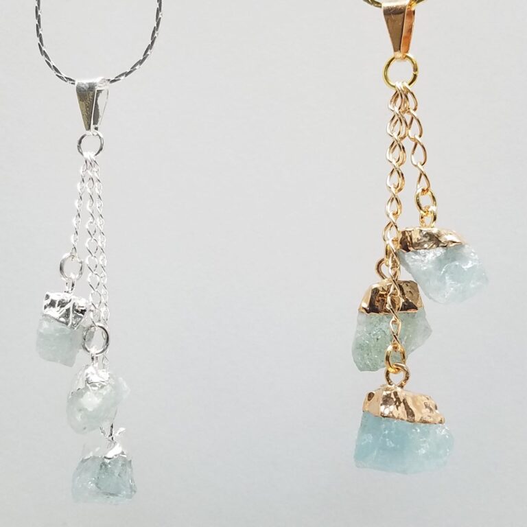 Gold or Silver Plated Aquamarine Pendant