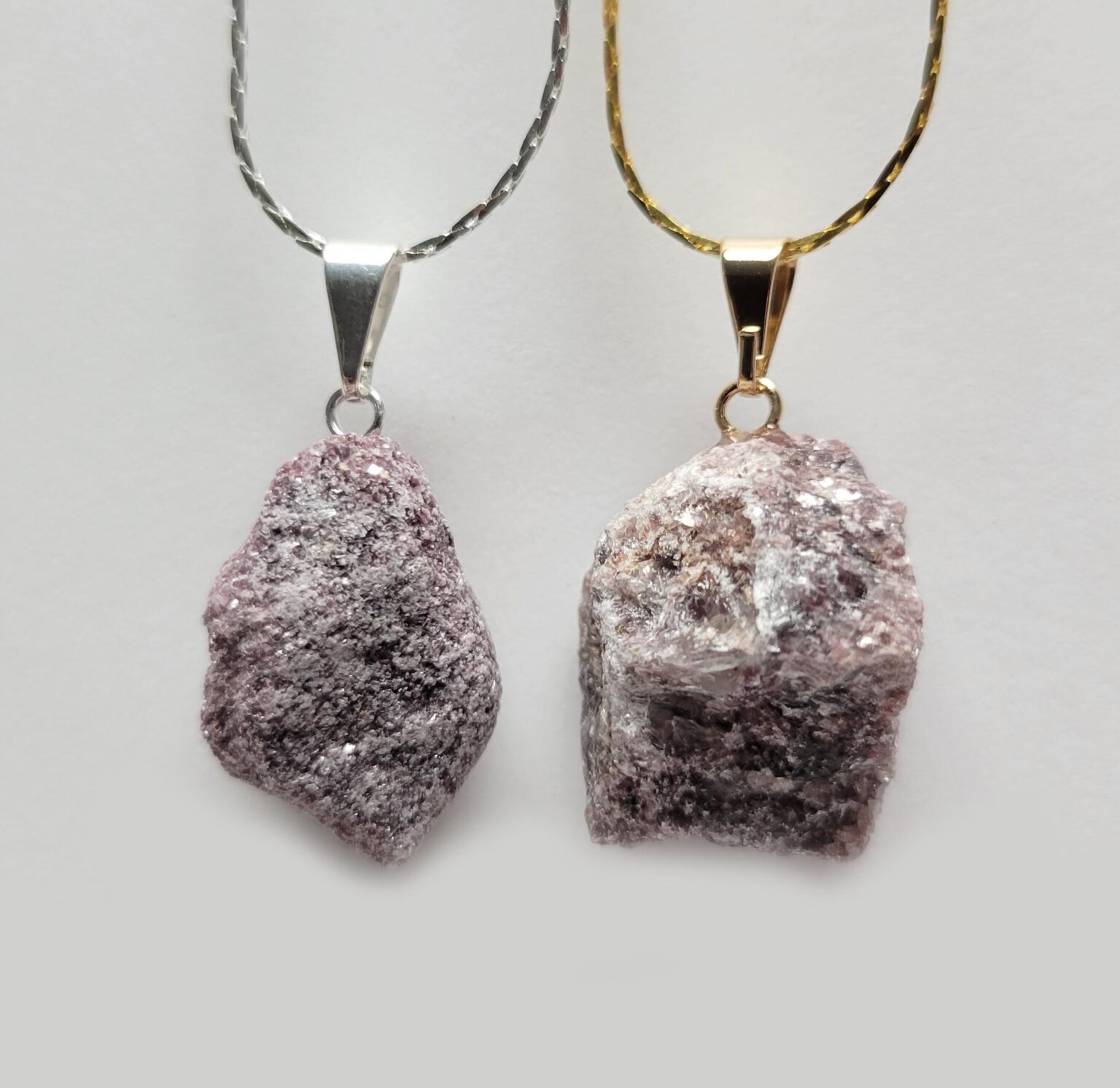 Gold or Silver Plated Lepidolite Pendant