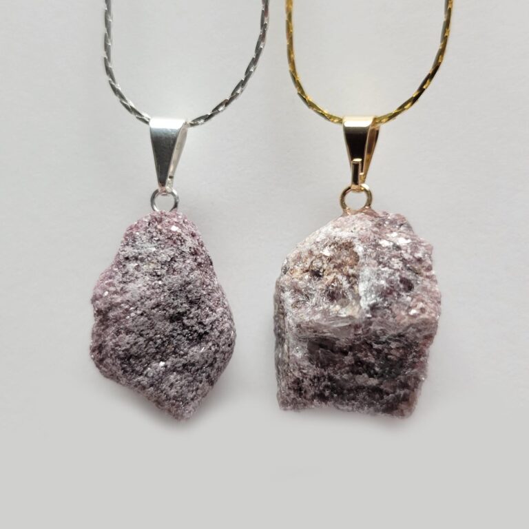 Gold or Silver Plated Lepidolite Pendant