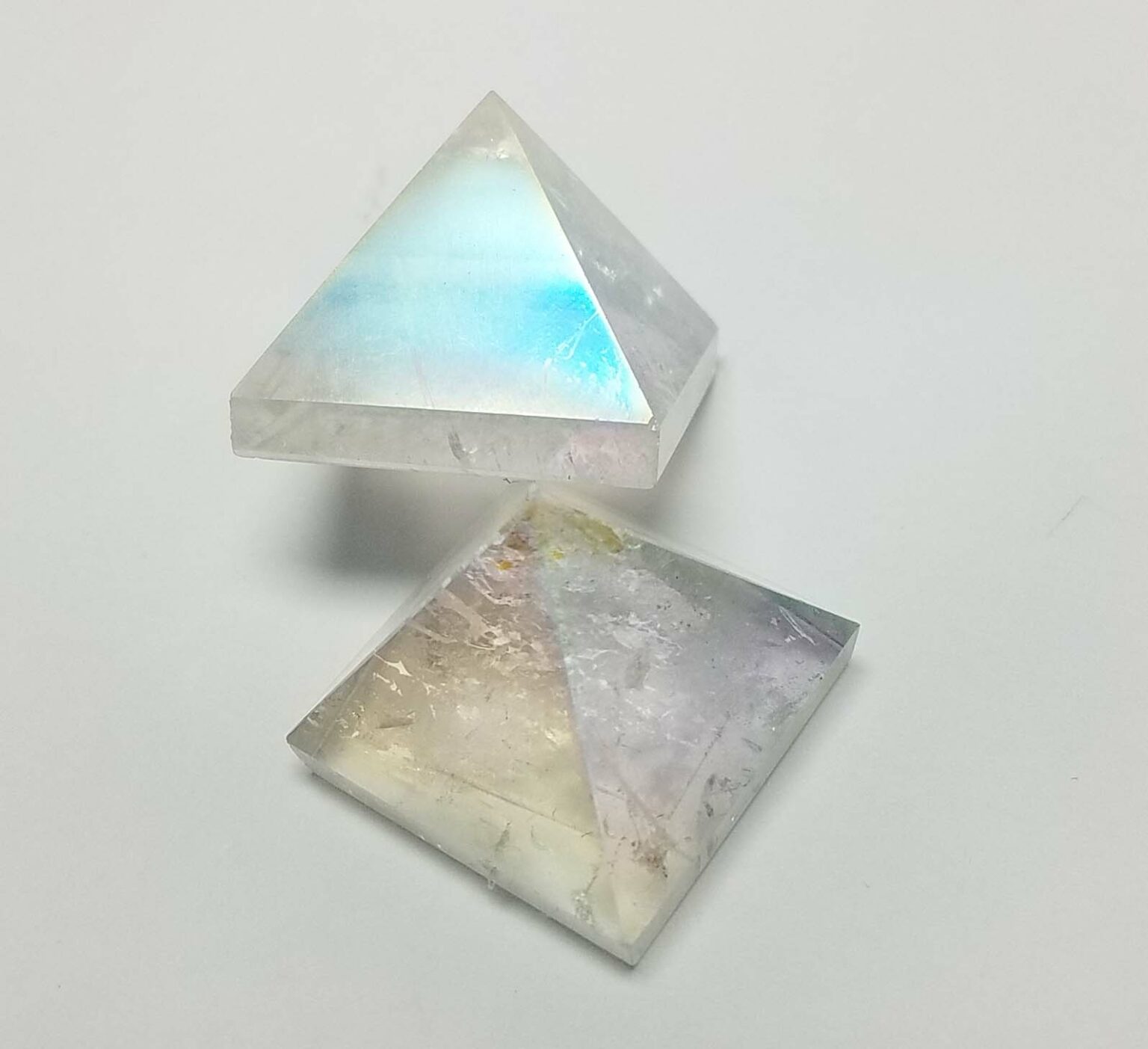 Polished Angel Aura Quartz Pyramid