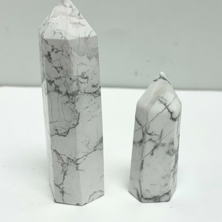 Polished White Howlite Points