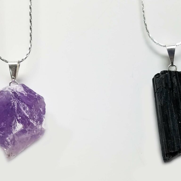 Silver Plated Rough Crystal Point Pendant