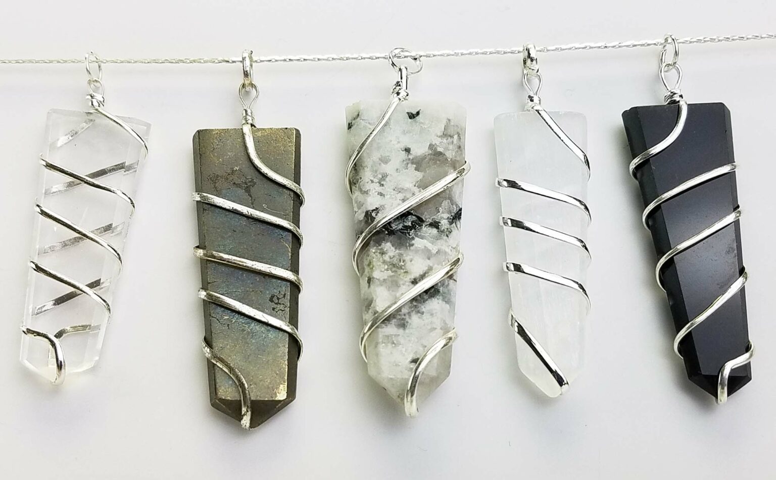 Silver Plated Wrapped Flat Pendant